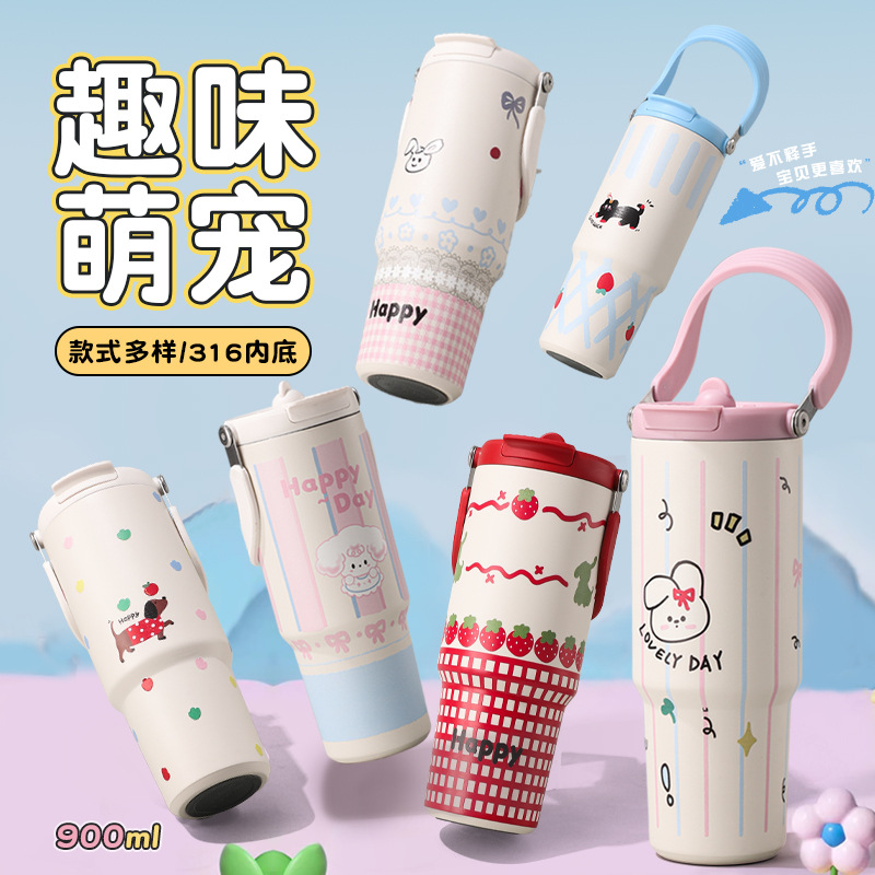 【膳魔師聯名】卡通寵物咖啡冰霸杯~超大容量 滿足一天，超長保溫保冷，自帶吸管！