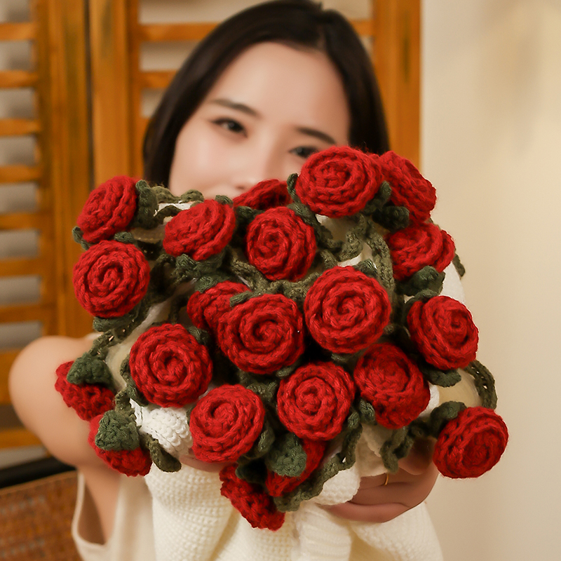 手作浪漫．可蓋可送｜玫瑰花束造型毛毯